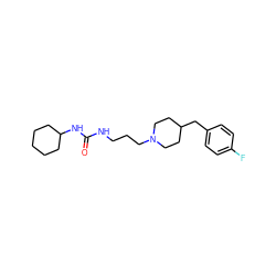 O=C(NCCCN1CCC(Cc2ccc(F)cc2)CC1)NC1CCCCC1 ZINC000003976327