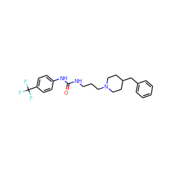 O=C(NCCCN1CCC(Cc2ccccc2)CC1)Nc1ccc(C(F)(F)F)cc1 ZINC000013443467