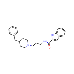 O=C(NCCCN1CCC(Cc2ccccc2)CC1)c1cc2ccccc2[nH]1 ZINC000473120618