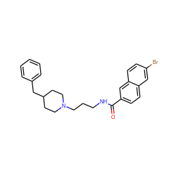 O=C(NCCCN1CCC(Cc2ccccc2)CC1)c1ccc2cc(Br)ccc2c1 ZINC000473112870