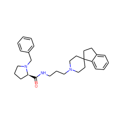 O=C(NCCCN1CCC2(CCc3ccccc32)CC1)[C@H]1CCCN1Cc1ccccc1 ZINC000013679976