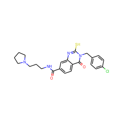 O=C(NCCCN1CCCC1)c1ccc2c(=O)n(Cc3ccc(Cl)cc3)c(S)nc2c1 ZINC000020644060