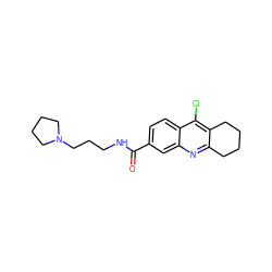 O=C(NCCCN1CCCC1)c1ccc2c(Cl)c3c(nc2c1)CCCC3 ZINC000004958440