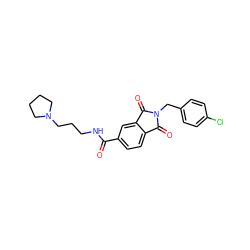 O=C(NCCCN1CCCC1)c1ccc2c(c1)C(=O)N(Cc1ccc(Cl)cc1)C2=O ZINC000028884931