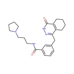 O=C(NCCCN1CCCC1)c1cccc(Cc2n[nH]c(=O)c3c2CCCC3)c1 ZINC000167193768