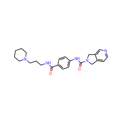 O=C(NCCCN1CCCCC1)c1ccc(NC(=O)N2Cc3ccncc3C2)cc1 ZINC000165830485