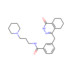 O=C(NCCCN1CCCCC1)c1cccc(Cc2n[nH]c(=O)c3c2CCCC3)c1 ZINC000167320395