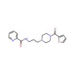 O=C(NCCCN1CCN(C(=O)c2ccco2)CC1)c1ccccn1 ZINC001687864561