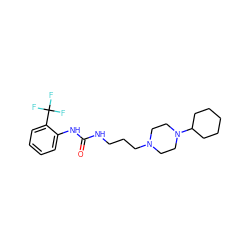 O=C(NCCCN1CCN(C2CCCCC2)CC1)Nc1ccccc1C(F)(F)F ZINC000022458273