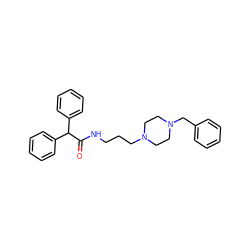 O=C(NCCCN1CCN(Cc2ccccc2)CC1)C(c1ccccc1)c1ccccc1 ZINC000022938340