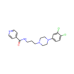 O=C(NCCCN1CCN(c2ccc(Cl)c(Cl)c2)CC1)c1ccncc1 ZINC000653706026