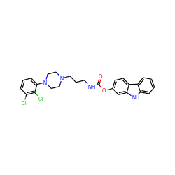 O=C(NCCCN1CCN(c2cccc(Cl)c2Cl)CC1)Oc1ccc2c(c1)[nH]c1ccccc12 ZINC000223178770