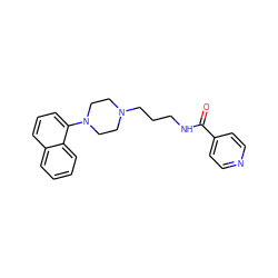 O=C(NCCCN1CCN(c2cccc3ccccc23)CC1)c1ccncc1 ZINC000653697129