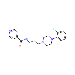 O=C(NCCCN1CCN(c2ccccc2F)CC1)c1ccncc1 ZINC000038592299