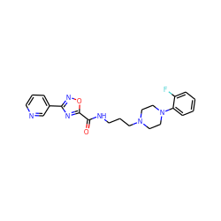 O=C(NCCCN1CCN(c2ccccc2F)CC1)c1nc(-c2cccnc2)no1 ZINC000029043190