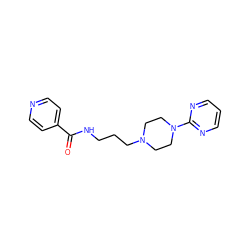 O=C(NCCCN1CCN(c2ncccn2)CC1)c1ccncc1 ZINC000032333102