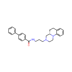 O=C(NCCCN1CCN2c3ccccc3CC[C@H]2C1)c1ccc(-c2ccccc2)cc1 ZINC000028344328