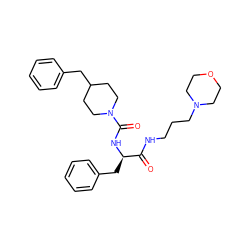 O=C(NCCCN1CCOCC1)[C@@H](Cc1ccccc1)NC(=O)N1CCC(Cc2ccccc2)CC1 ZINC000028356293