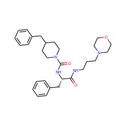 O=C(NCCCN1CCOCC1)[C@H](Cc1ccccc1)NC(=O)N1CCC(Cc2ccccc2)CC1 ZINC000028355871