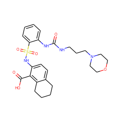 O=C(NCCCN1CCOCC1)Nc1ccccc1S(=O)(=O)Nc1ccc2c(c1C(=O)O)CCCC2 ZINC000014964713