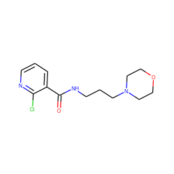 O=C(NCCCN1CCOCC1)c1cccnc1Cl ZINC000023379340