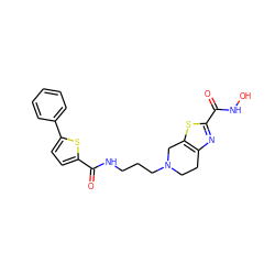 O=C(NCCCN1CCc2nc(C(=O)NO)sc2C1)c1ccc(-c2ccccc2)s1 ZINC000084652912