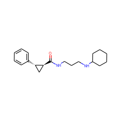 O=C(NCCCNC1CCCCC1)[C@H]1C[C@@H]1c1ccccc1 ZINC000140165693