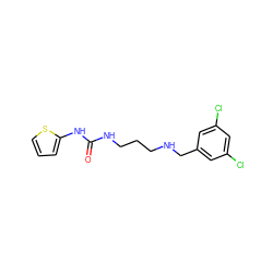 O=C(NCCCNCc1cc(Cl)cc(Cl)c1)Nc1cccs1 ZINC000095575592