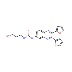 O=C(NCCCO)Nc1ccc2nc(-c3ccco3)c(-c3ccco3)nc2c1 ZINC000003005618