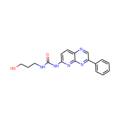 O=C(NCCCO)Nc1ccc2ncc(-c3ccccc3)nc2n1 ZINC000150022060