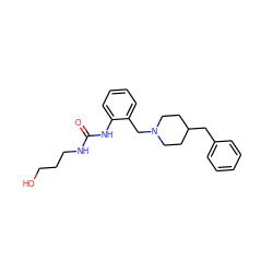 O=C(NCCCO)Nc1ccccc1CN1CCC(Cc2ccccc2)CC1 ZINC000013475735