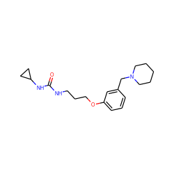 O=C(NCCCOc1cccc(CN2CCCCC2)c1)NC1CC1 ZINC000001889617