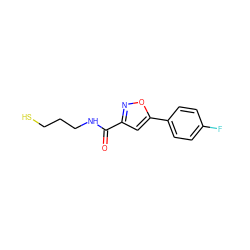 O=C(NCCCS)c1cc(-c2ccc(F)cc2)on1 ZINC000653687999