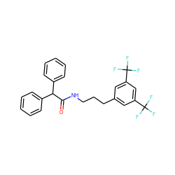 O=C(NCCCc1cc(C(F)(F)F)cc(C(F)(F)F)c1)C(c1ccccc1)c1ccccc1 ZINC000029334934