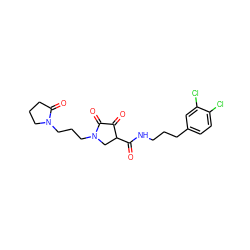 O=C(NCCCc1ccc(Cl)c(Cl)c1)C1CN(CCCN2CCCC2=O)C(=O)C1=O ZINC000224854848