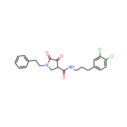 O=C(NCCCc1ccc(Cl)c(Cl)c1)C1CN(CCc2ccccc2)C(=O)C1=O ZINC000141951660