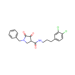 O=C(NCCCc1ccc(Cl)c(Cl)c1)C1CN(Cc2ccccc2)C(=O)C1=O ZINC000141951447