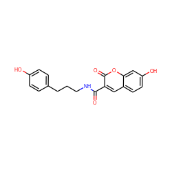 O=C(NCCCc1ccc(O)cc1)c1cc2ccc(O)cc2oc1=O ZINC001772655143