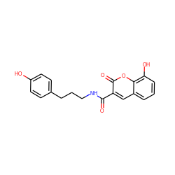 O=C(NCCCc1ccc(O)cc1)c1cc2cccc(O)c2oc1=O ZINC001772633075