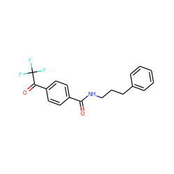 O=C(NCCCc1ccccc1)c1ccc(C(=O)C(F)(F)F)cc1 ZINC000028880541