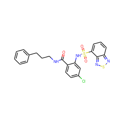 O=C(NCCCc1ccccc1)c1ccc(Cl)cc1NS(=O)(=O)c1cccc2nsnc12 ZINC000045283968