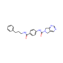 O=C(NCCCc1ccccc1)c1ccc(NC(=O)N2Cc3cncnc3C2)cc1 ZINC000165942398