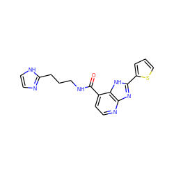 O=C(NCCCc1ncc[nH]1)c1ccnc2nc(-c3cccs3)[nH]c12 ZINC000145145390