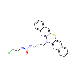 O=C(NCCCl)NCCCN1c2nc3ccccc3cc2Sc2cc3ccccc3nc21 ZINC000143748473