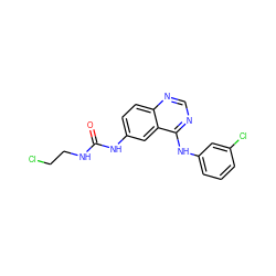 O=C(NCCCl)Nc1ccc2ncnc(Nc3cccc(Cl)c3)c2c1 ZINC000034800059