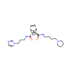 O=C(NCCCn1ccnc1)[C@@H]1[C@@H]2C=C[C@H]([C@H]1C(=O)NCCCCN1CCCC1)C21CC1 ZINC000168409599