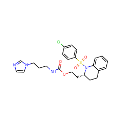 O=C(NCCCn1ccnc1)OCC[C@H]1CCc2ccccc2N1S(=O)(=O)c1ccc(Cl)cc1 ZINC000028704171