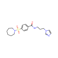 O=C(NCCCn1ccnc1)c1ccc(S(=O)(=O)N2CCCCCC2)cc1 ZINC000006167918