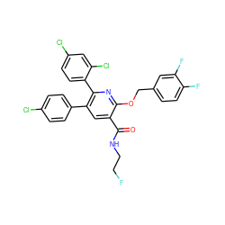 O=C(NCCF)c1cc(-c2ccc(Cl)cc2)c(-c2ccc(Cl)cc2Cl)nc1OCc1ccc(F)c(F)c1 ZINC000028337170