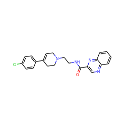 O=C(NCCN1CC=C(c2ccc(Cl)cc2)CC1)c1cnc2ccccc2n1 ZINC000169333912